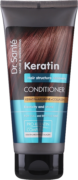 Odbudowująca odżywka do włosów matowych i łamliwych - Dr Sante Keratin Conditioner — Zdjęcie N1