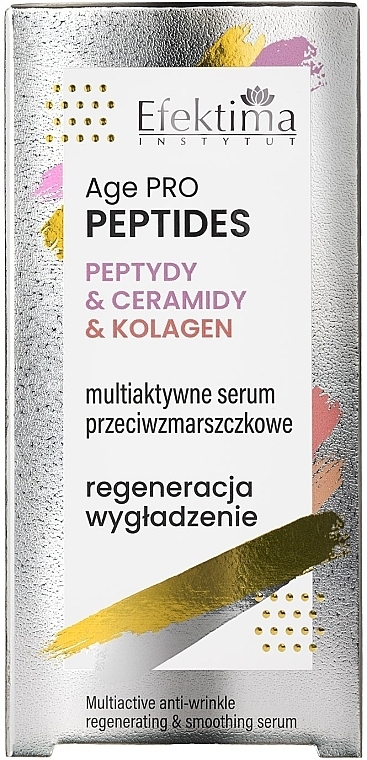 Multiaktywne serum przeciwzmarszczkowe z peptydami, ceramidami i kolagenem Regeneracja i wygładzenie - Efektima Age PRO Peptides Multiactive Anti-wrinkle Regenerating & Smoothing Serum — Zdjęcie N2