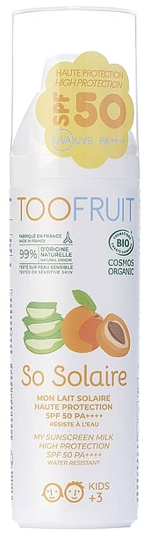 Organiczny balsam przeciwsłoneczny dla dzieci Morela i aloes - Toofruit Protection Sunscreen Milk SPF 50 — Zdjęcie N1