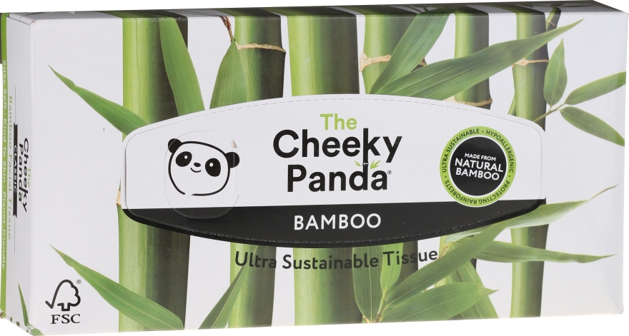 Suche chusteczki bambusowe do twarzy, 80 szt. - Cheeky Panda Bamboo Facial Tissue Cube — Zdjęcie N1