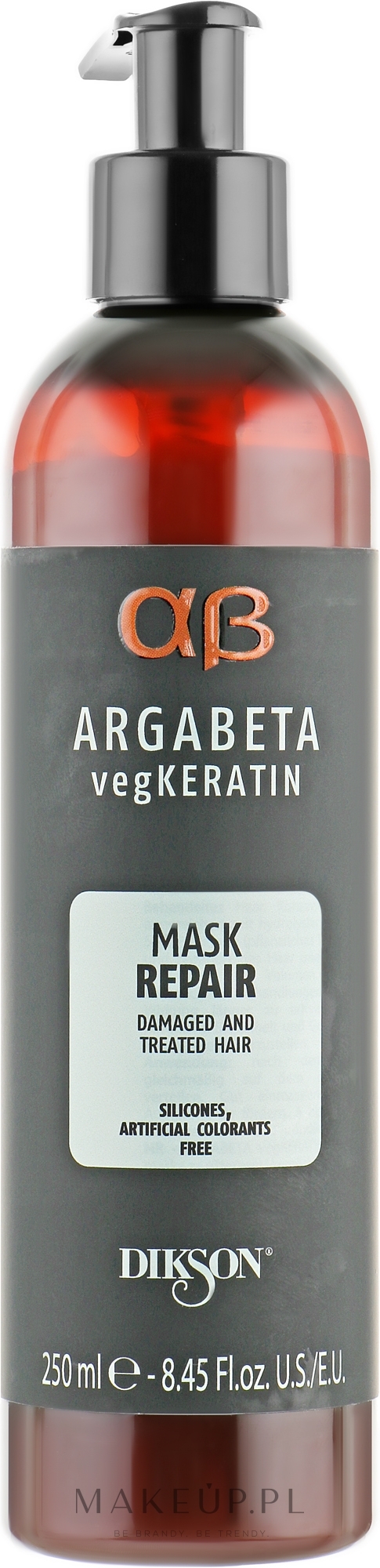 Naprawcza maska do włosów zniszczonych z keratyną - Dikson Argabeta vegKeratin Mask Repair — Zdjęcie 250 ml
