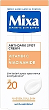 Krem nawilżający z witaminą C i niacynamidem przeciw plamom starczym - Mixa Sensitive Skin Expert Anti-Dark Spot Cream — Zdjęcie N1