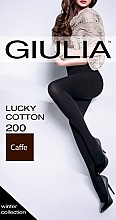 Rajstopy damskie Lucky Cotton, 200 Den, caffe - Giulia — Zdjęcie N4