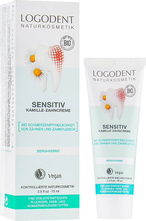 BIO pasta do wrażliwych zębów - Logona Logodent Sensitiv Toothpaste — Zdjęcie N1