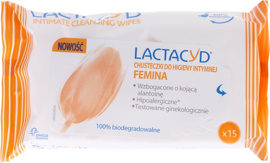 Chusteczki do higieny intymnej - Lactacyd Femina Intimate Hygiene Wipes — Zdjęcie N1