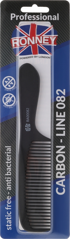 Grzebień, 195 mm - Ronney Professional Carbon Comb Line 082 — Zdjęcie N2