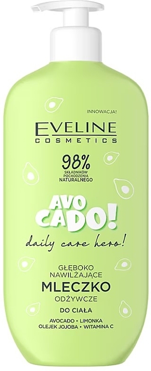 Głęboko nawilżające mleczko odżywcze do ciała Awokado - Eveline Cosmetics Daily Care Hero Avocado Moisturizing Body Milk — Zdjęcie N1