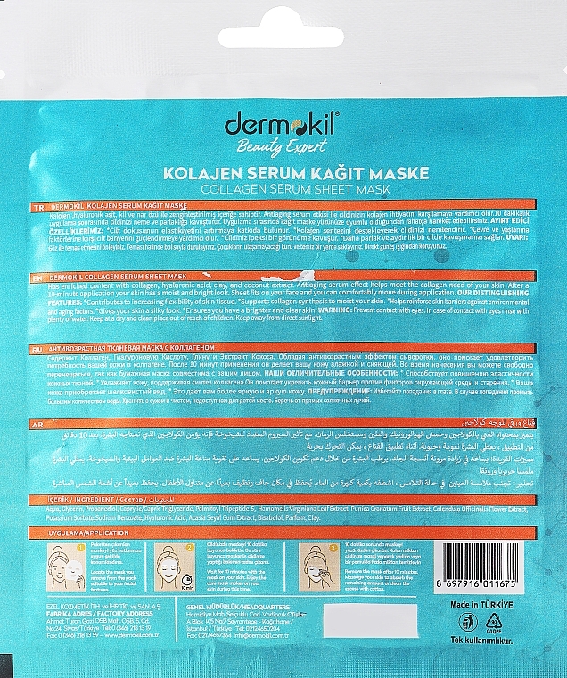 Maska w płachcie serum z kolagenem - Dermokil Clay & Collagen Serum Sheet Mask — Zdjęcie N2