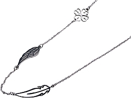 Naszyjnik, pióro, skrzydło i kwiatek, srebrny - Lolita Accessories — Zdjęcie N1