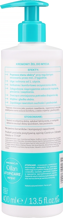 Kremowy żel do mycia od pierwszego dnia życia - Oillan Derm+ — Zdjęcie N2