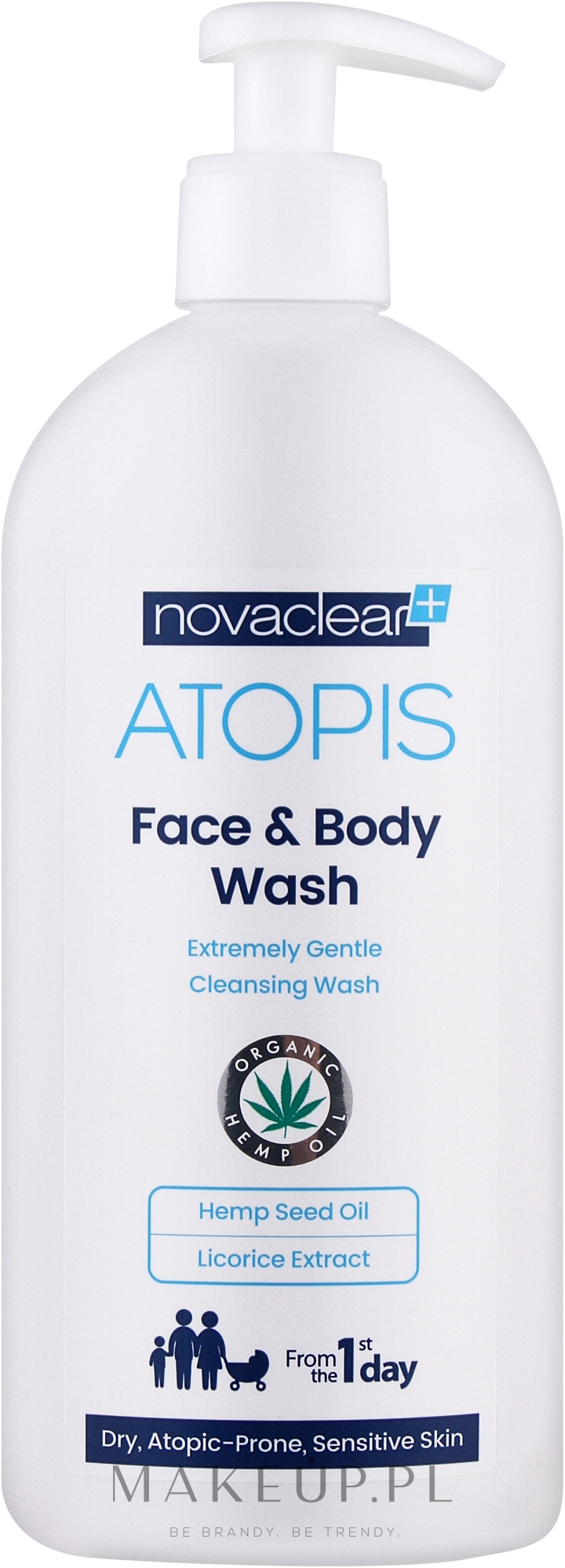 Delikatny płyn do mycia twarzy i ciała - Novaclear Atopis Face & Body Wash — Zdjęcie 500 ml