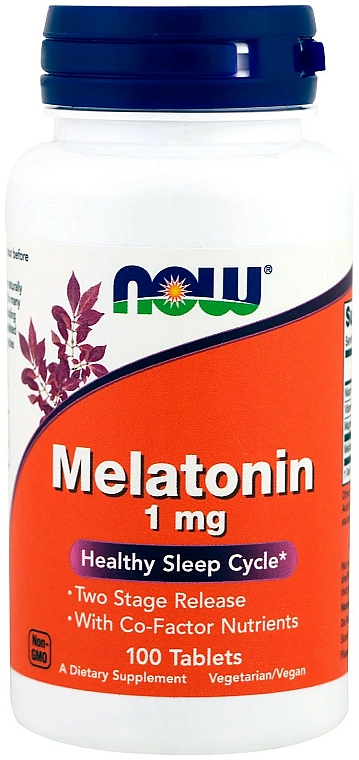 Tabletki melatoniny, 1 mg - Now Foods Melatonin — фото N1