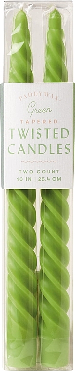 Świeca skręcana 25,4 cm - Paddywax Tapered Twisted Candles Green — Zdjęcie N1