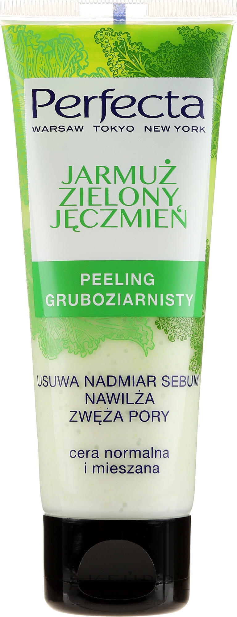 Peeling gruboziarnisty do cery normalnej i mieszanej Jarmuż zielony i jęczmień - Perfecta — Zdjęcie 75 ml