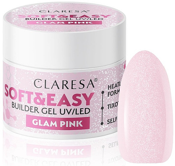 Modelujący żel do paznokci - Claresa Soft & Easy Builder Gel UV/LED Glam Pink — Zdjęcie N1