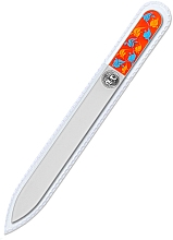 Kup Dwustronny szklany pilnik do paznokci, 135 mm, pomarańczowy - Bohemia Czech Glass Nail Files