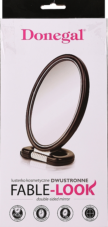 PRZECENA! Dwustronne lusterko kosmetyczne, 9503, białe - Donegal Mirror * — Zdjęcie N1
