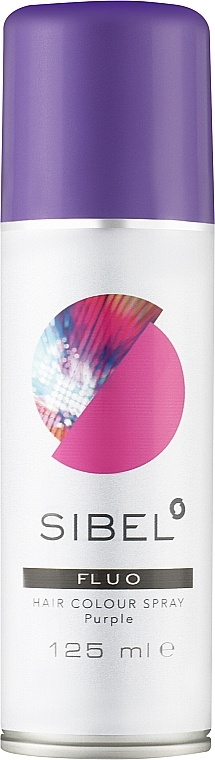 Lakier do włosów brokatowy, różowo-fioletowy - Sibel Color Hair Spray