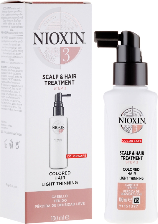 Odżywcza maska do skóry głowy i lekko przerzedzających się włosów farbowanych - Nioxin System 3 Color Safe Scalp & Hair Treatment Step 3 — Zdjęcie N1