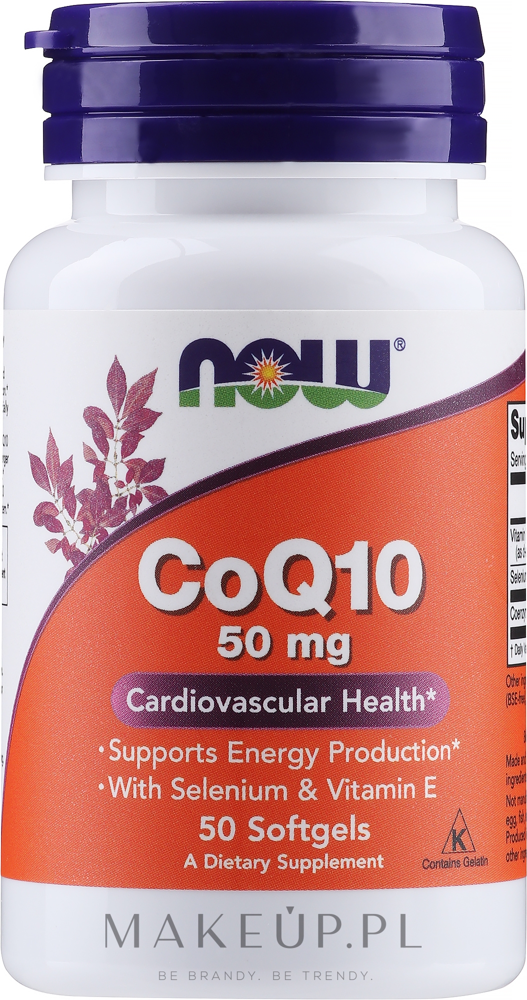 Koenzym Q10, 50 mg, 50 kapsułek żelatynowych - Now Foods CoQ10 With Selenium & Vitamin E — Zdjęcie 50 szt.