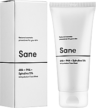 Przeciwutleniająca maseczka do twarzy z kwasami AHA + PHA + Spirulina 5% - Sane AHA + PHA + Spirulina 5% Anti-pollution Face Mask — Zdjęcie N3