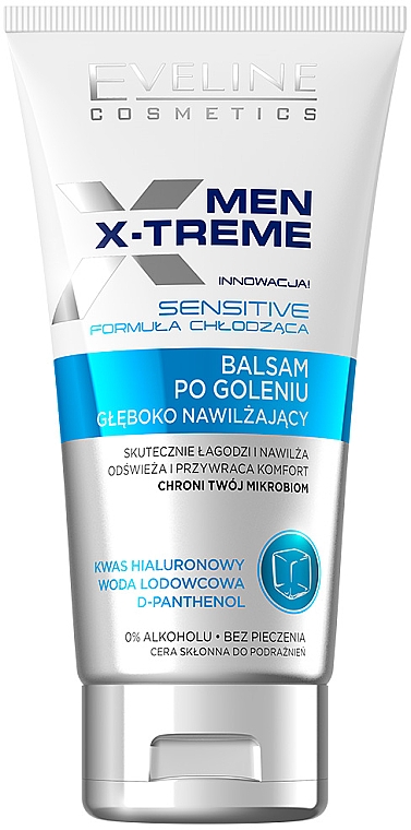 Balsam po goleniu, głęboko nawilżający, chłodzący, 0% alkoholu - Eveline Cosmetics Men X-Treme 