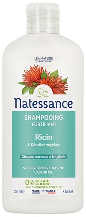 Szampon do włosów z olejkiem rycynowym i keratyną roślinną - Natessance  — Zdjęcie N2