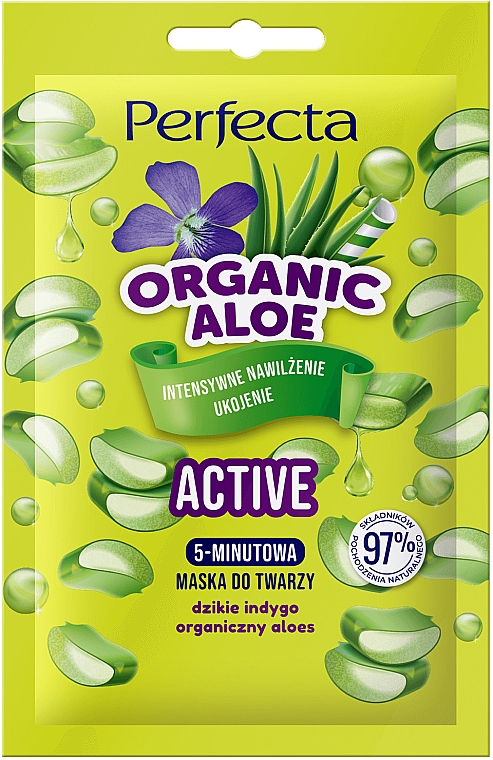 Ekspresowa maseczka do twarzy - Perfecta Organic Aloe Active — Zdjęcie N1