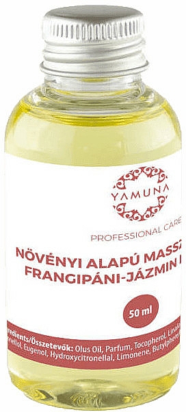 Olejek do masażu Plumeria i jaśmin - Yamuna Frangipani-Jasmine Plant Based Massage Oil — Zdjęcie N1