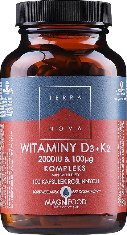 Suplement diety Witamina D3 + K2 - Terranova Vitamin D3+K2 2000 Complex — Zdjęcie N2