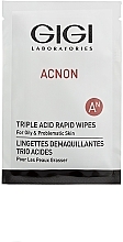 Kup Nawilżane chusteczki do twarzy - Gigi Acnon Triple Acid Rapid Wipes