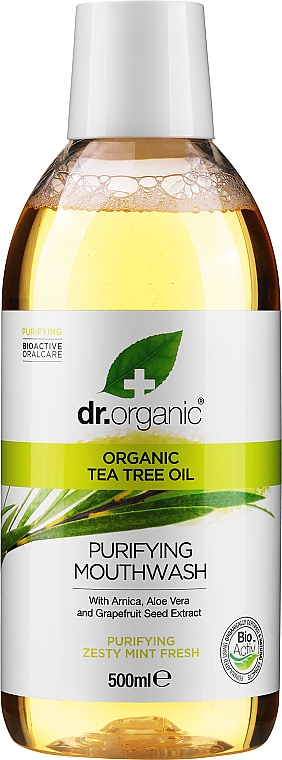 Płyn do płukania jamy ustnej Drzewo herbaciane - Dr Organic Bioactive Oralcare Tea Tree Mouthwash — Zdjęcie N1