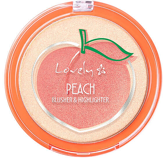 Róż i rozświetlacz do twarzy 2 w 1 - Lovely Peach Blusher And Highlighter — фото N1