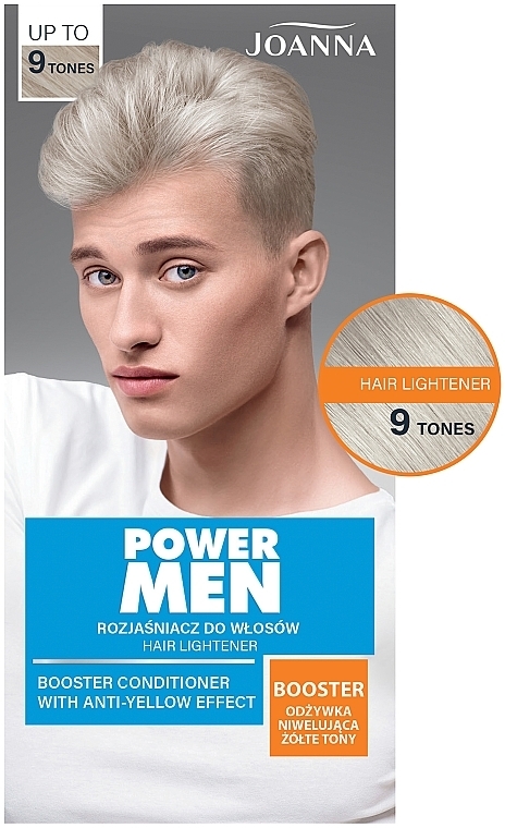 Rozjaśniacz do włosów do 9 tonów - Joanna Power Men Hair Lightener Booster Conditioner With Anti-Yellow Effect  — Zdjęcie N3