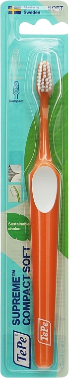 Szczoteczka do zębów Supreme Compact Soft, miękka, pomarańczowa - TePe Comfort Toothbrush — Zdjęcie N1