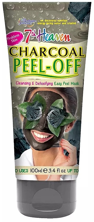 Maseczka w płachcie na twarz z węglem drzewnym - 7th Heaven Charcoal Peel Off Mask — Zdjęcie N2