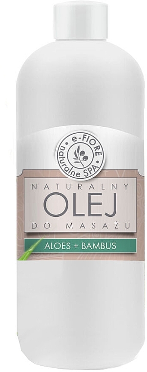 Naturalny olejek do masażu o aromacie aloesu i bambusa - E-Fiore — Zdjęcie N1