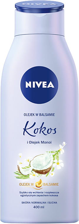 Olejek w balsamie do ciała do skóry normalnej i suchej Kokos i olej monoi - NIVEA Body Oil in Lotion — Zdjęcie N1