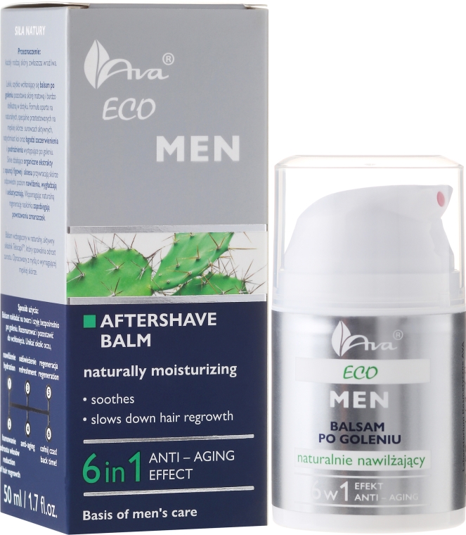Naturalnie nawilżający balsam po goleniu 6 w 1 - Ava Laboratorium Eco Men  — Zdjęcie N1