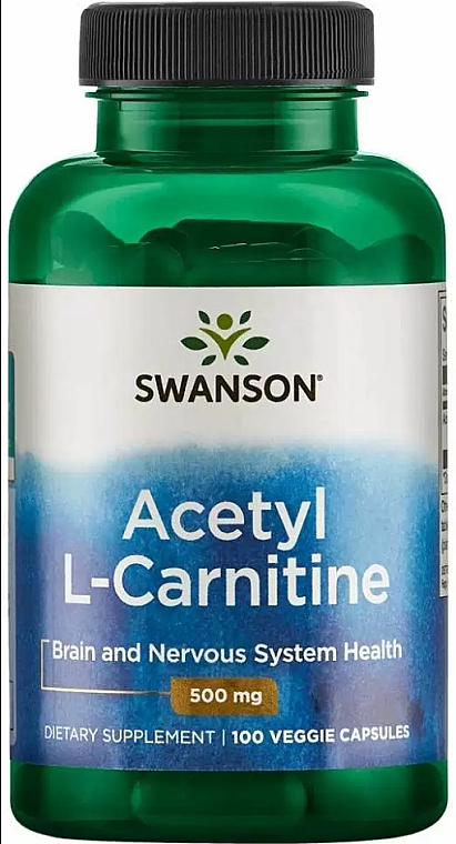 Suplement diety Acetylo-L-karnityna, 500 mg - Swanson Acetyl L-Carnitine — Zdjęcie N1