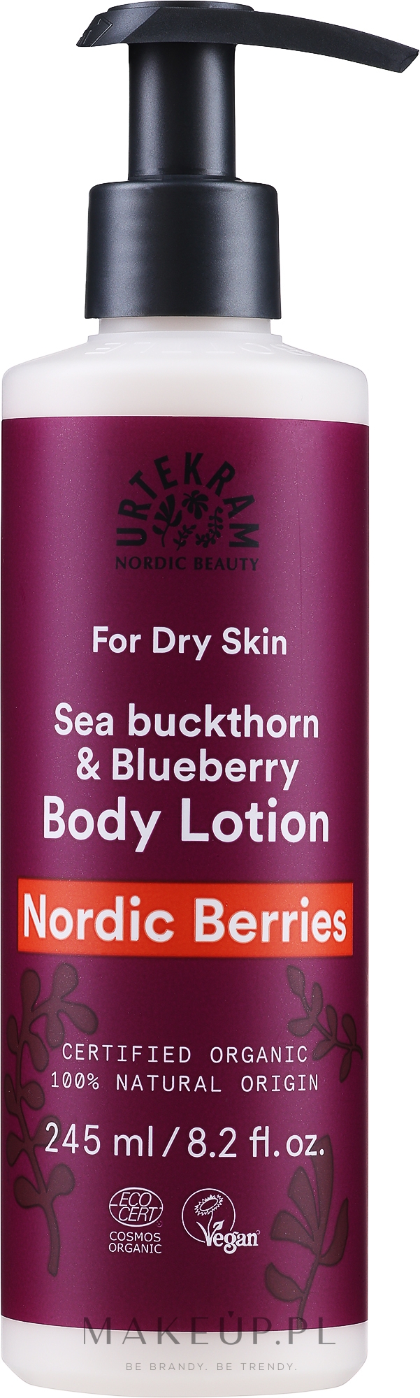 Organiczny balsam do ciała do skóry suchej Nordyckie jagody - Urtekram Nordic Berries Body Lotion Organic — Zdjęcie 245 ml
