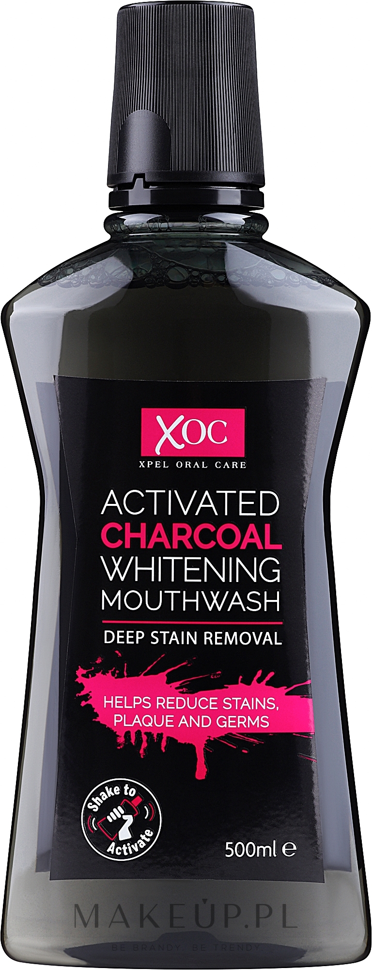 Wybielający płyn do płukania jamy ustnej z aktywnym węglem - Xoc Activated Charcoal Whitening Mouthwash — Zdjęcie 500 ml