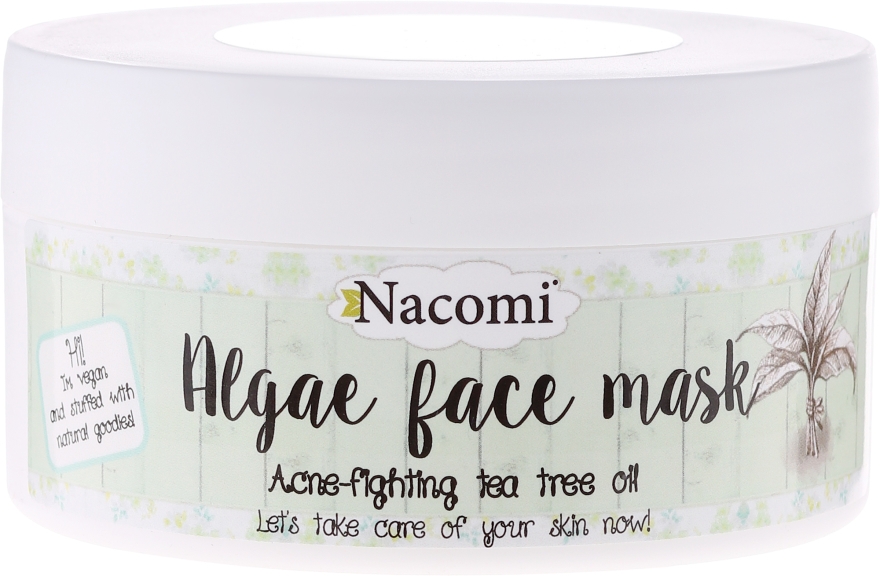 Algowa maska przeciwtrądzikowa do twarzy Zielona herbata - Nacomi Algae Face Mask — Zdjęcie N1