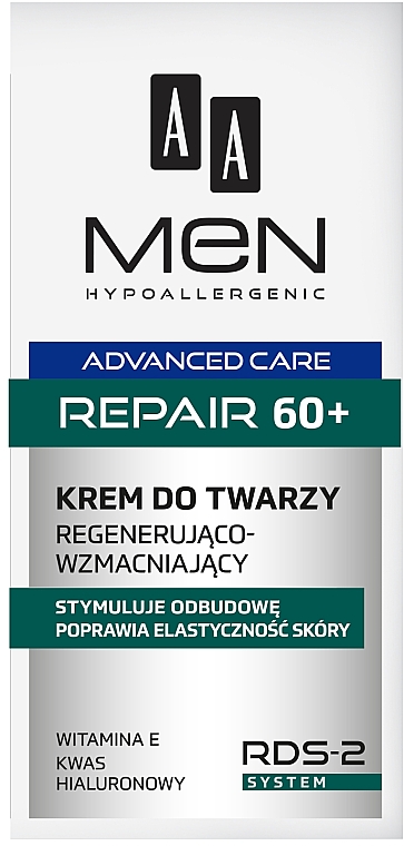 Regenerująco-wzmacniający krem do twarzy dla mężczyzn 60+ - AA Men Advanced Repair Face Cream — Zdjęcie N3
