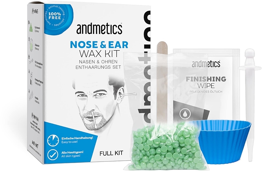Zestaw do depilacji nosa i uszu dla mężczyzn - Andmetics Nose & Ear Wax Kit — Zdjęcie N1