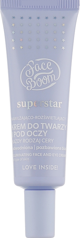Nawilżająco-rozświetlający krem do twarzy pod oczy - BodyBoom FaceBoom SuperStar Illuminating Face And Eye Cream — Zdjęcie N1