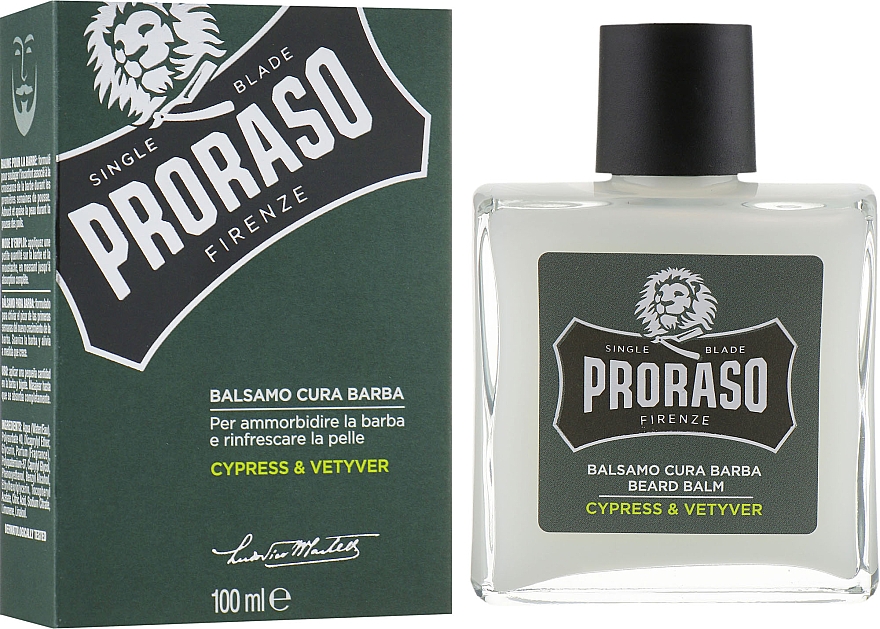 Zestaw - Proraso Cypress & Vetyver Beard Kit (balm/100ml + shmp/200ml + oil/30ml) — Zdjęcie N6
