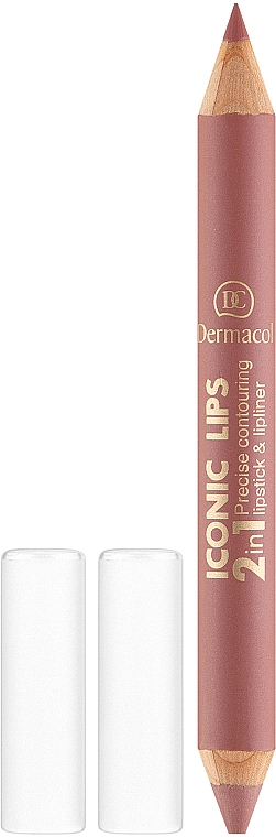 Szminka i kredka do ust 2 w 1 - Dermacol Iconic Lips — Zdjęcie N1