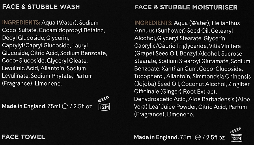 Zestaw dla mężczyzn - Percy Nobleman Face & Stubble Care Kit (cr 75 ml + wash 75 ml + towel) — Zdjęcie N3