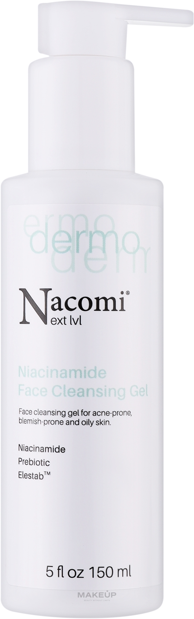 Detoksykujący żel do twarzy z węglem aktywnym - Nacomi Next Level Dermo Niacinamide Facial Cleansing Gel  — Zdjęcie 150 ml